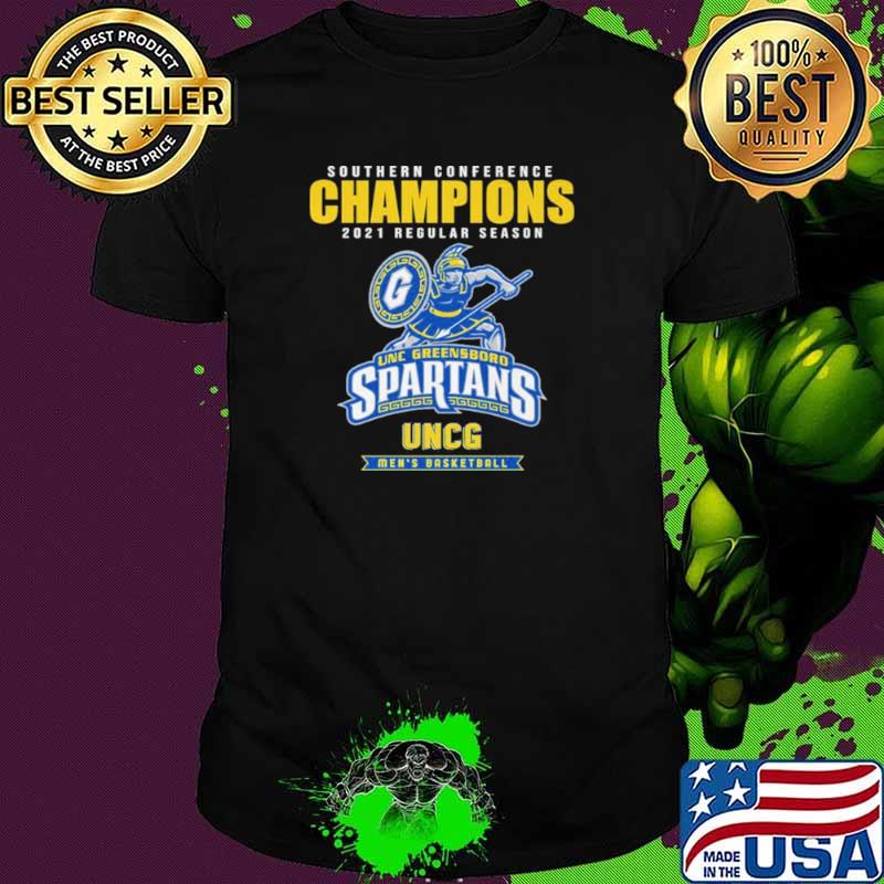 Southern Conference Champions 2021 Regular Season Unc Greensboro Spartans Men’s Basketball Shirt