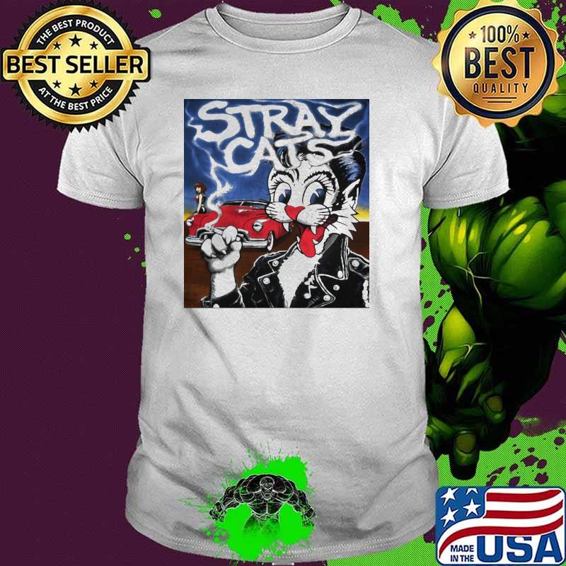 Stray Cats Rant N Rave Cat Smoking Ladies Shirt