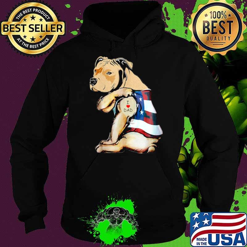 Womens PitBull Dog Tattoo I Love Dad Hoodie Womens PitBull Dog Tattoo I Love Dad Hoodie