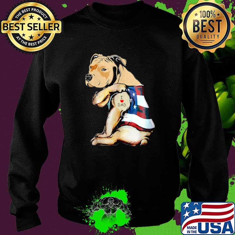 Womens PitBull Dog Tattoo I Love Dad Sweater Womens PitBull Dog Tattoo I Love Dad Sweater