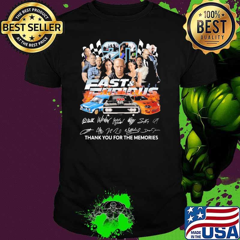 20 Years Fast And Furious Racing Thank You For The Memories Signature Shirt