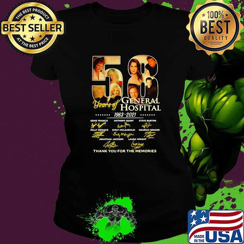 58 Years Of General Hospital 1963 2021 Thank You For The Memories Signature Shirt Ladies tee 58 Years Of General Hospital 1963 2021 Thank You For The Memories Signature Shirt Ladies tee