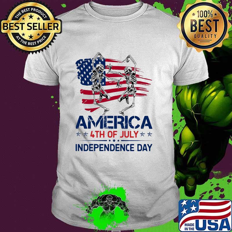 America 4th Of July Independence Day Skull Shirt