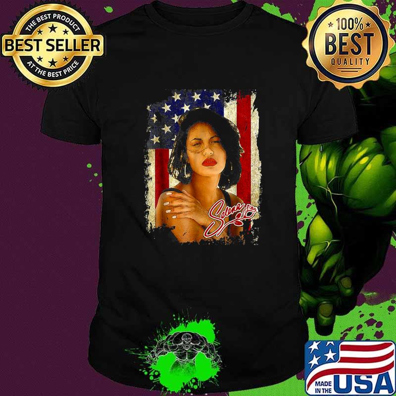 American Flag Selenas Quintanilla Music Retro 80s 70s Limited Shirt
