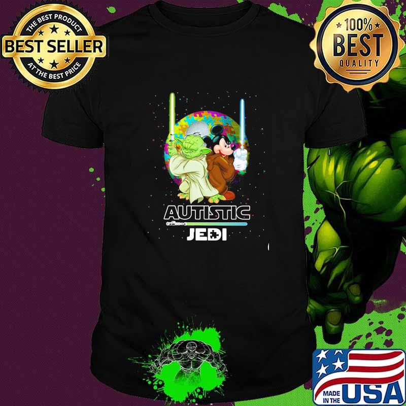 Autistic Jedei Yoda And Mickey Mouse shirt