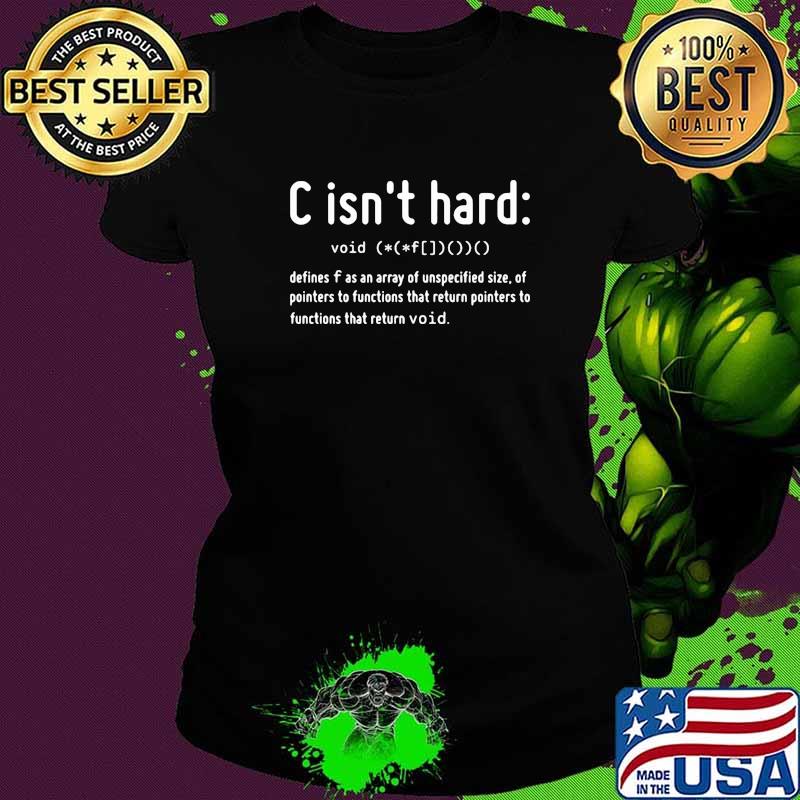 C isn't hard void defines f as array of unspecified size Ladies tee C isn't hard void defines f as array of unspecified size Ladies tee