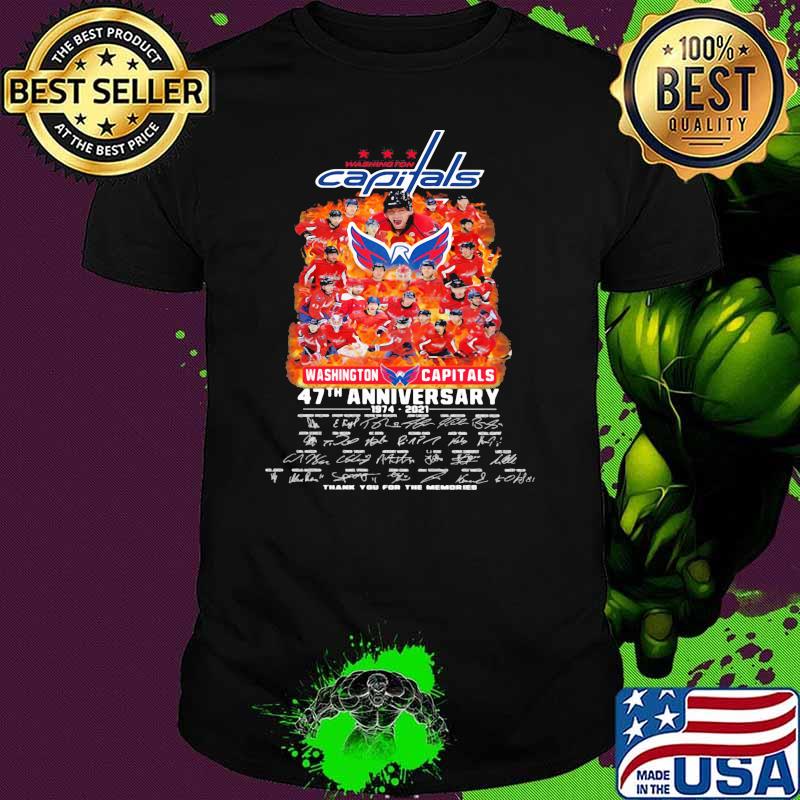 Capitals washington 47th anniversary 1974 2021 thank you for the memories signature shirt