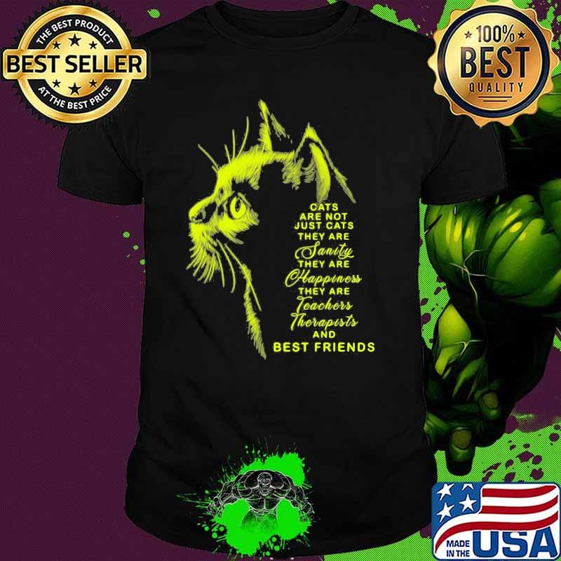 Cats Are Not Just Cats Janity They Are Happiness THey Are Teachers Therapists And Best Friends Shirt