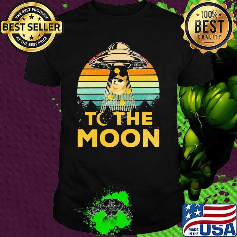 Dogecoin To The Moon Dog UFO Vintage shirt