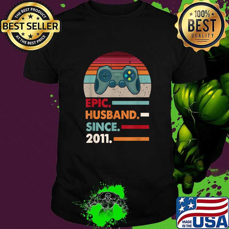 Epic Husband Since 2011 Gamer 10 Year Anniversary Vintage T-Shirt