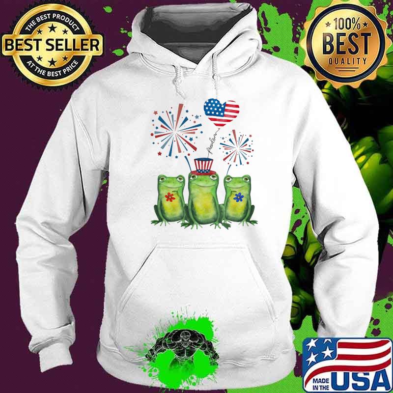 Frog fireworks and love frog lovers American Flag Shirt Hoodie Frog fireworks and love frog lovers American Flag Shirt Hoodie
