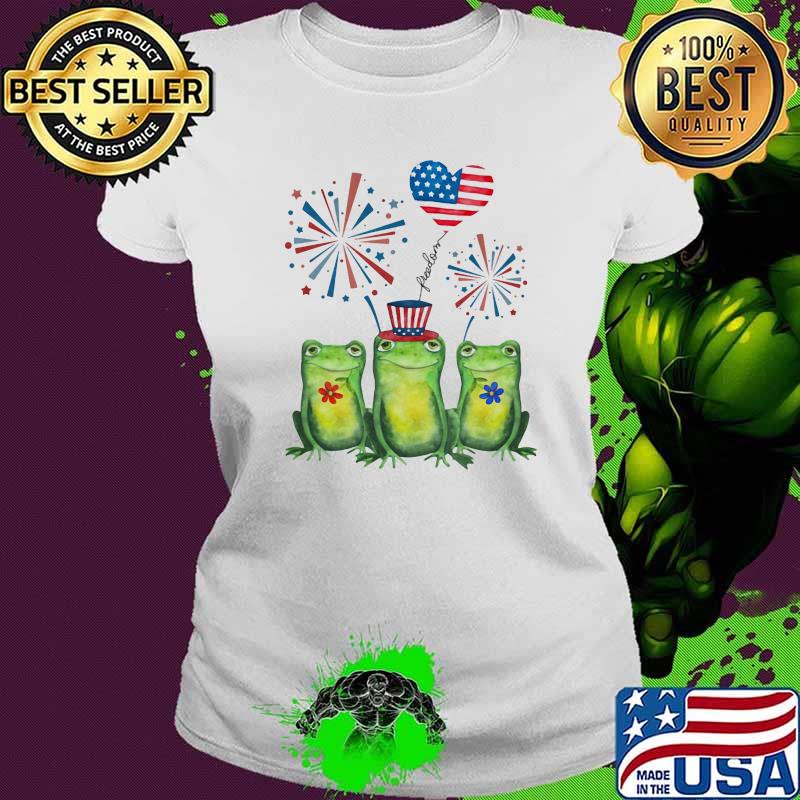 Frog fireworks and love frog lovers American Flag Shirt Ladies tee Frog fireworks and love frog lovers American Flag Shirt Ladies tee
