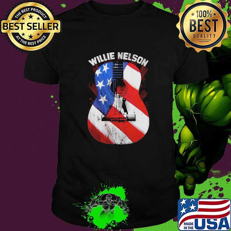 Guitar American Flag Willie Nelson Shirt