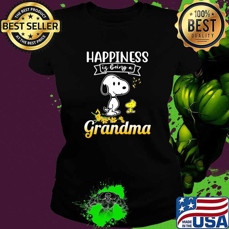 Happiness is being a grandma snoopy flower Ladies tee Happiness is being a grandma snoopy flower Ladies tee