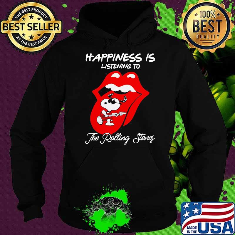Happiness is listening to the rolling stones snoopy Hoodie Happiness is listening to the rolling stones snoopy Hoodie