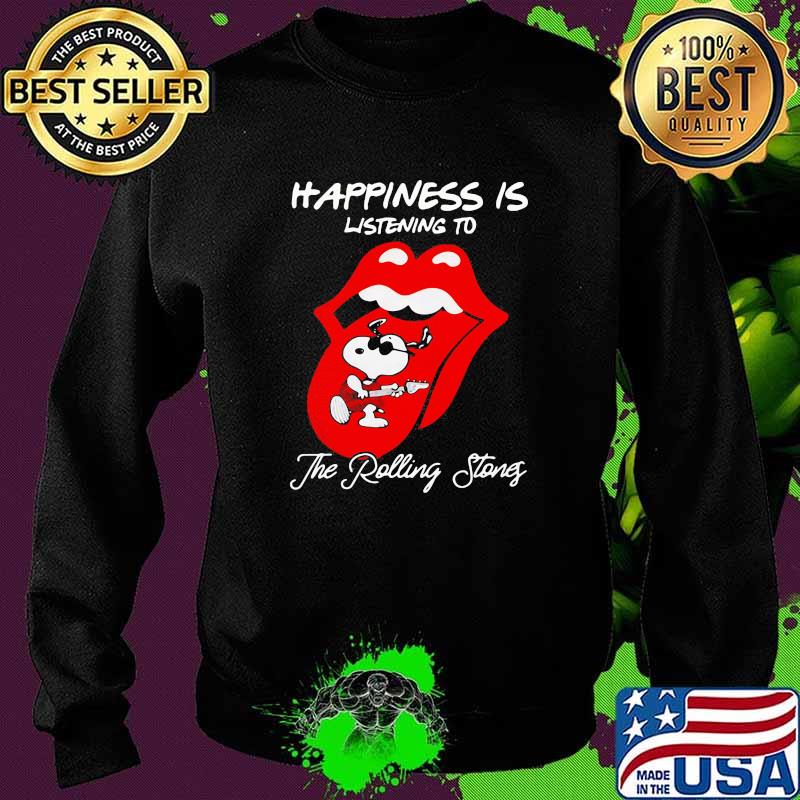 Happiness is listening to the rolling stones snoopy Sweater Happiness is listening to the rolling stones snoopy Sweater