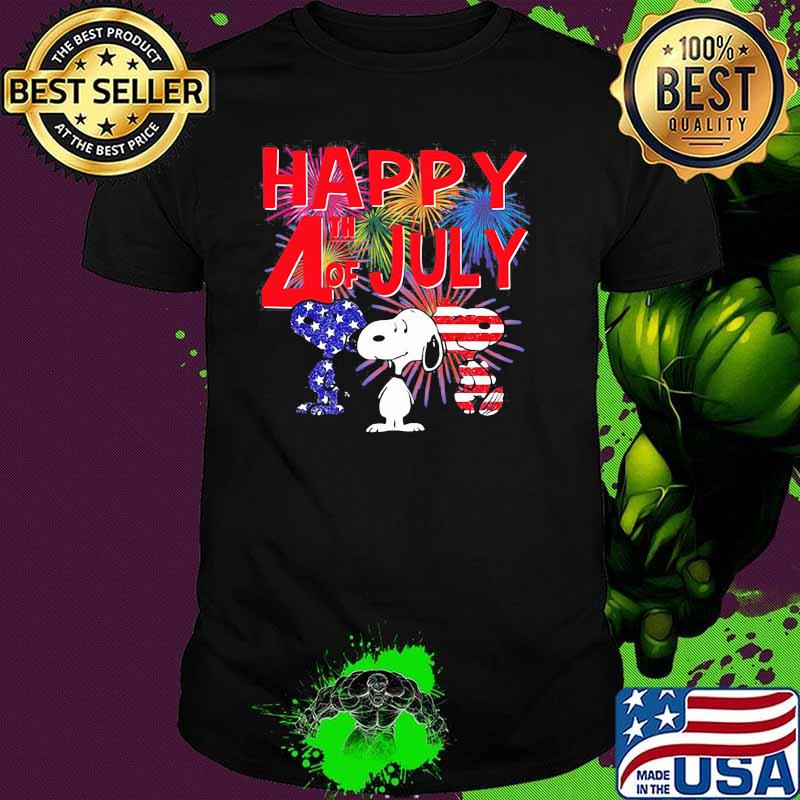 Happy 4th of July independence snoopy fireword shirt