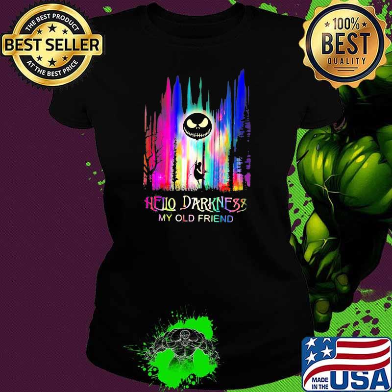 Hello Darkness my old friend jack skellington watercolor Ladies tee Hello Darkness my old friend jack skellington watercolor Ladies tee