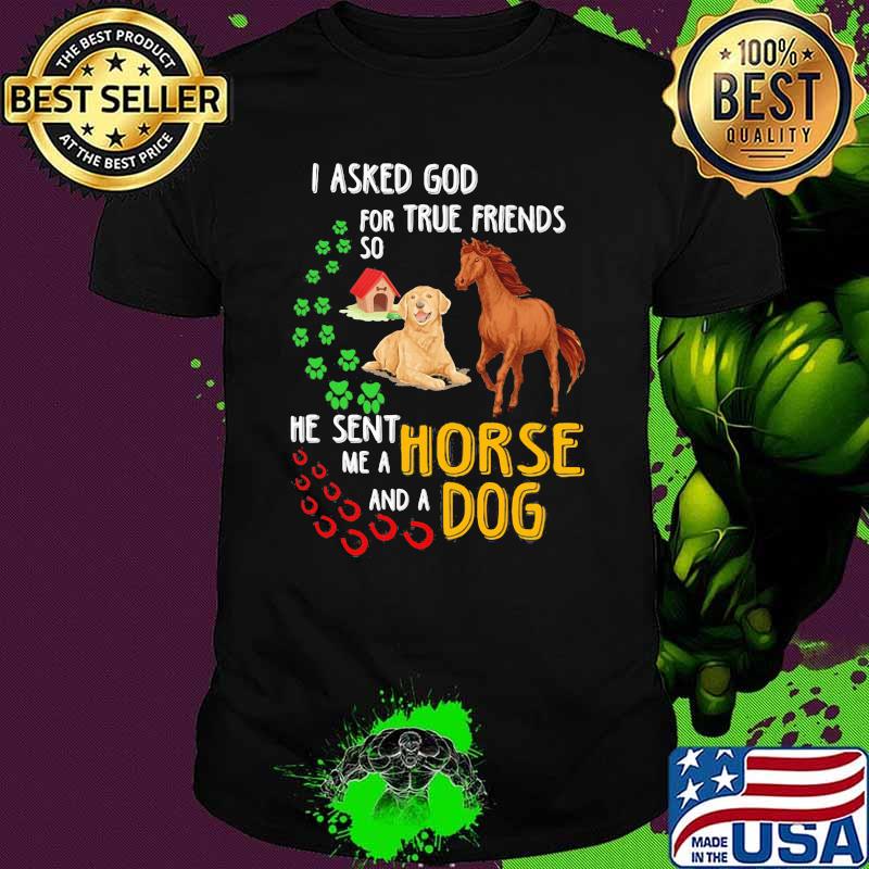 I Asked God For True Friends So He Sent Me A Horse And A Dog Shirt