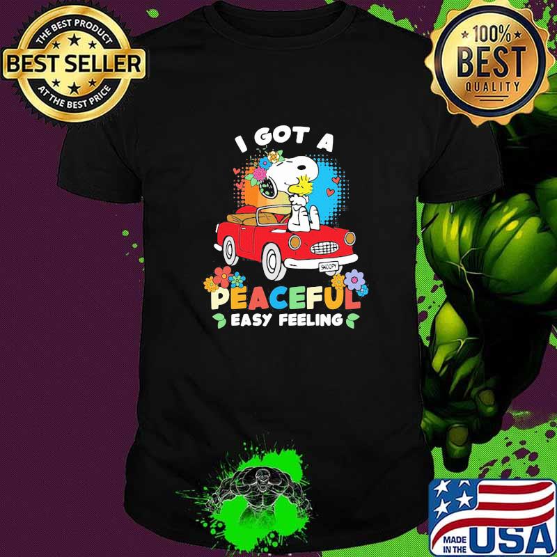 I got a peaceful easy feeling snoopy flower shirt