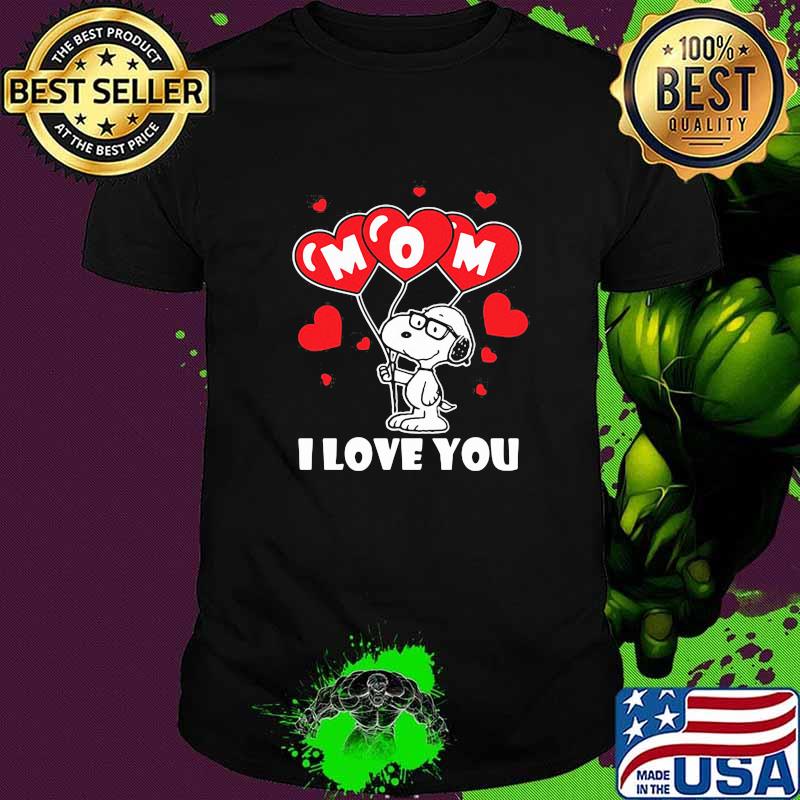 I love you mom snoopy heart Mothers day shirt