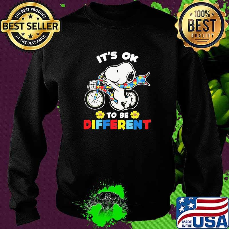Its ok to be different snoopy bike autism awareness Sweater Its ok to be different snoopy bike autism awareness Sweater