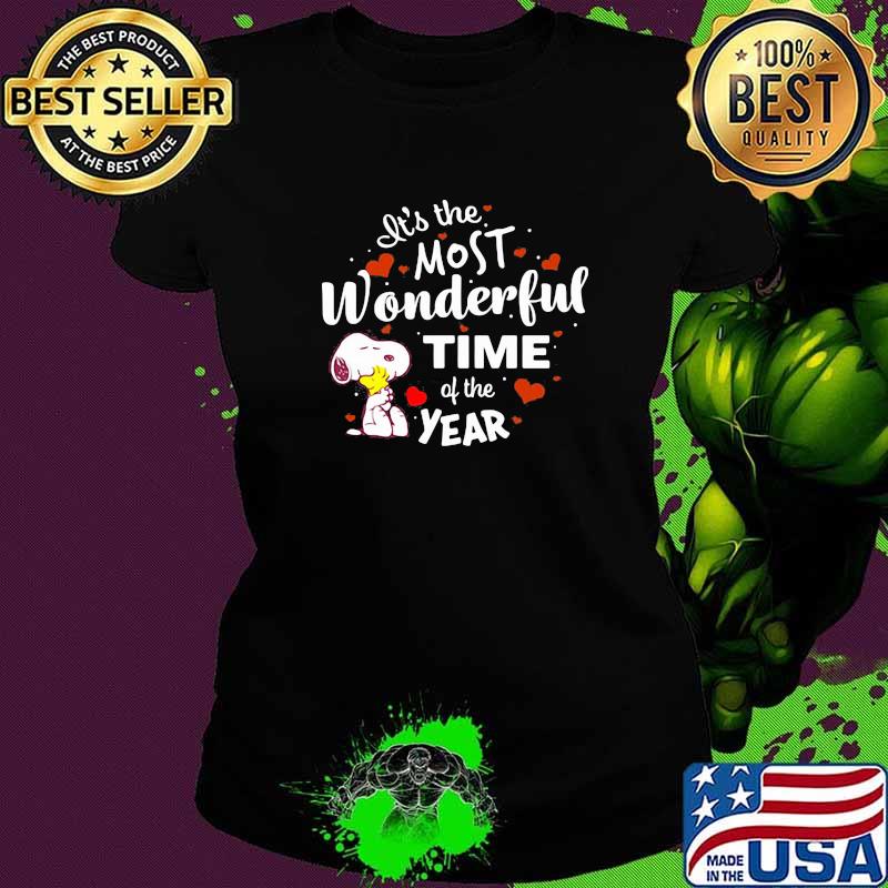 Its the most wonderful time of the year snoopy heart Ladies tee Its the most wonderful time of the year snoopy heart Ladies tee