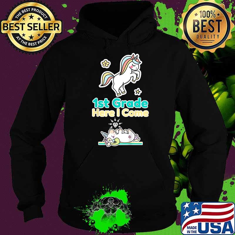 Kids Kindergarten Graduation 1st Grade Here I Come Unicorn T-Shirt Hoodie Kids Kindergarten Graduation 1st Grade Here I Come Unicorn T-Shirt Hoodie