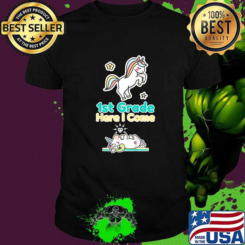 Kids Kindergarten Graduation 1st Grade Here I Come Unicorn T-Shirt Kids Kindergarten Graduation 1st Grade Here I Come Unicorn T-Shirt