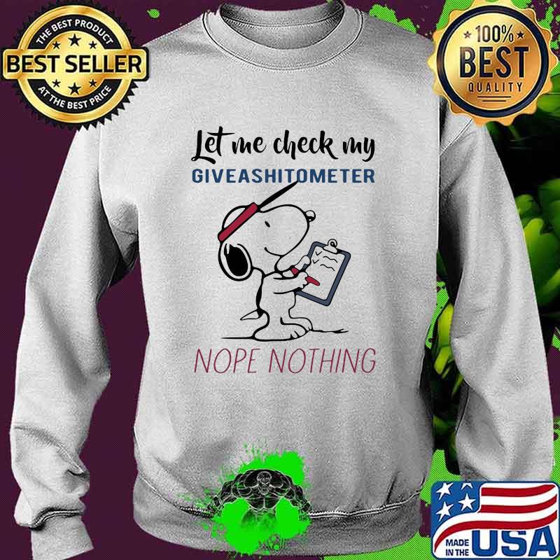 Let me check my giveshitometer nope nothing snoopy Sweater Let me check my giveshitometer nope nothing snoopy Sweater