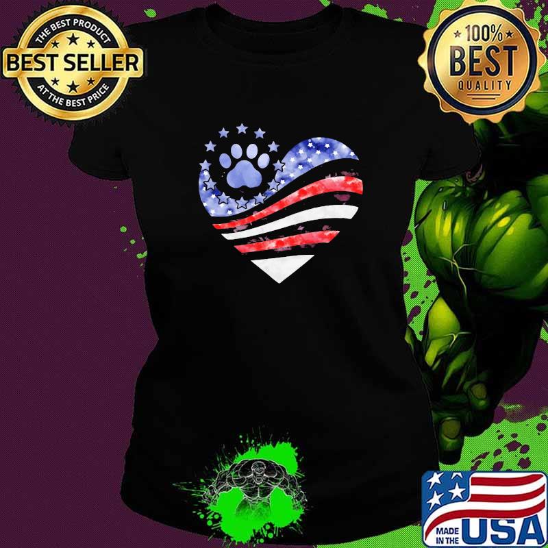 Love Dog Heart American Flag Shirt Ladies tee Love Dog Heart American Flag Shirt Ladies tee