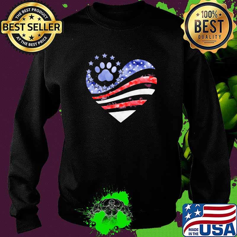 Love Dog Heart American Flag Shirt Sweater Love Dog Heart American Flag Shirt Sweater