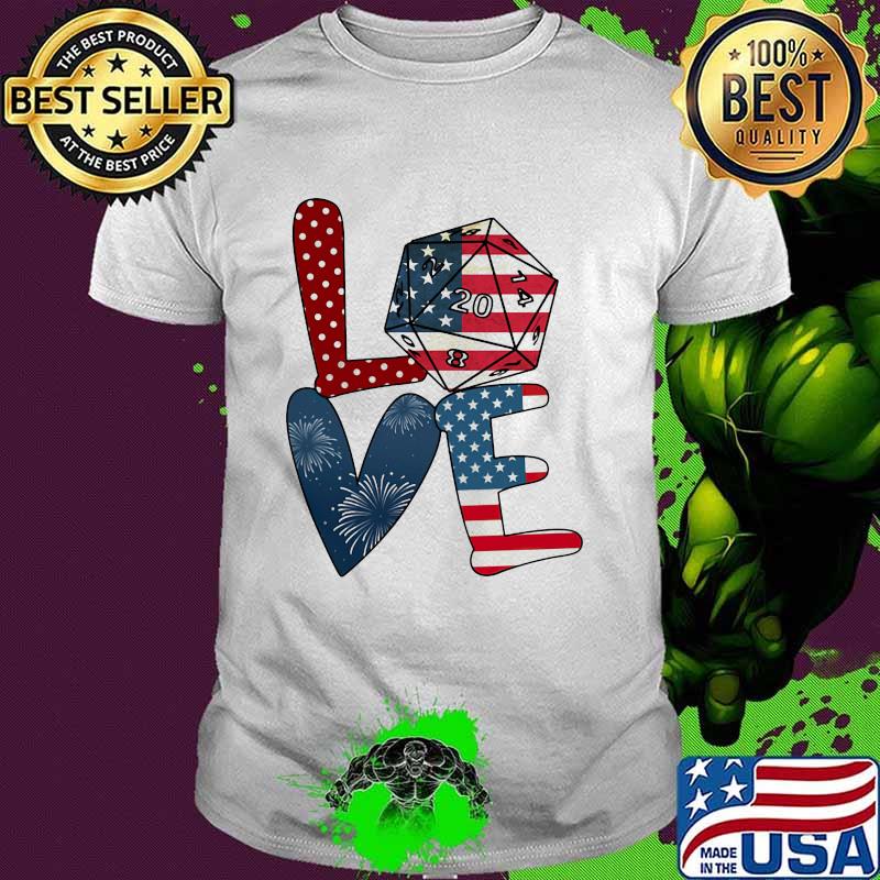 Love Game American flag 4th of July fireword shirt