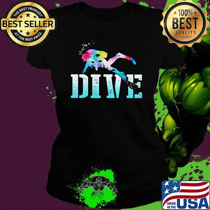Love Scuba Diving Watercolor Shirt Ladies tee Love Scuba Diving Watercolor Shirt Ladies tee