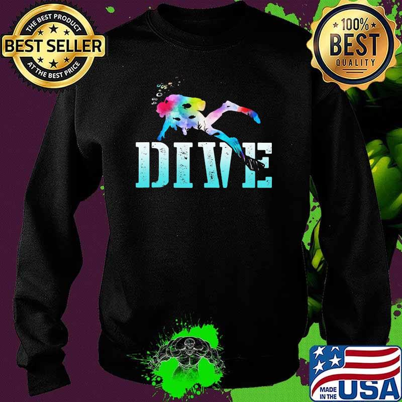 Love Scuba Diving Watercolor Shirt Sweater Love Scuba Diving Watercolor Shirt Sweater