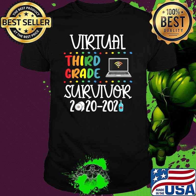 MB35 Last Day of School Virtual 3rd Grade Survivor 2020-2021 Computer Covid Shirt