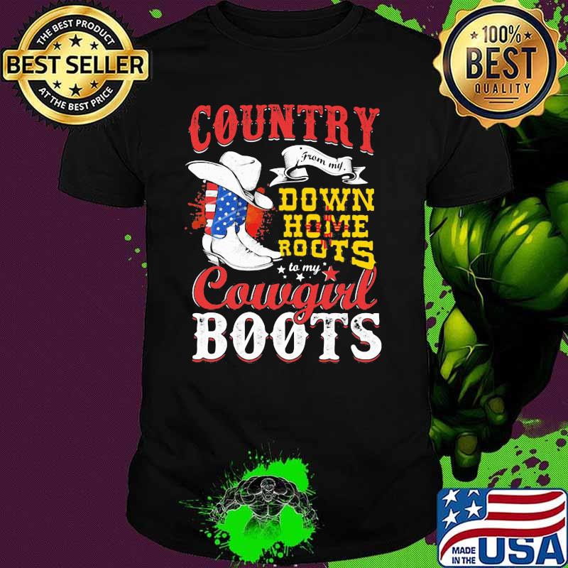 New Mexico Country Down Home Roots Cowgirl Boots American Flag Shirt