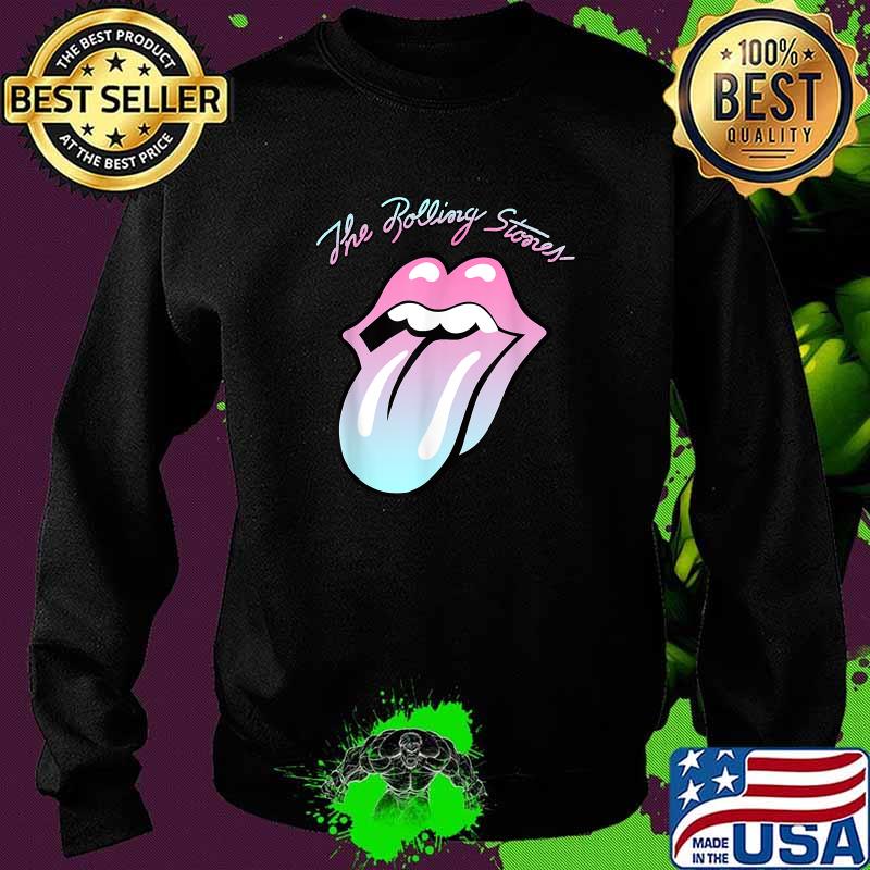 Official Rolling Stones Gradient Tongue Yellow Shirt Sweater Official Rolling Stones Gradient Tongue Yellow Shirt Sweater