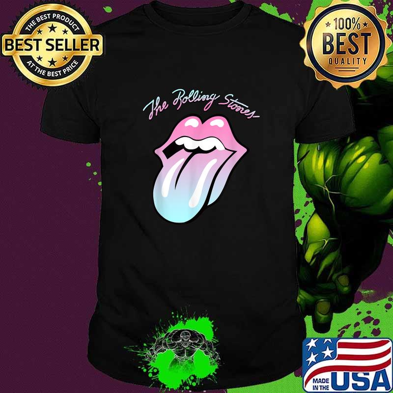Official Rolling Stones Gradient Tongue Yellow Shirt Official Rolling Stones Gradient Tongue Yellow Shirt