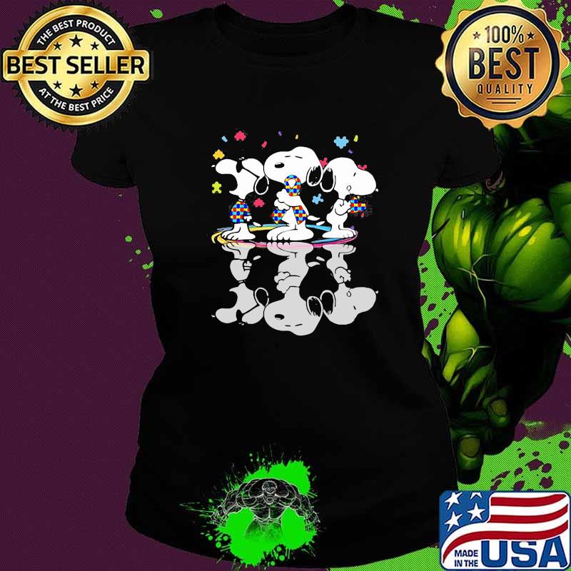 Official Snoopy autism awareness ribbon Ladies tee Official Snoopy autism awareness ribbon Ladies tee