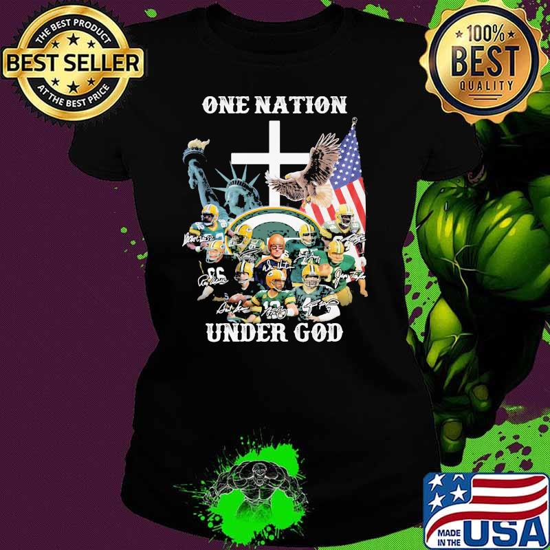 One Nation Under God Green Bay Packers Signature Shirt Ladies tee One Nation Under God Green Bay Packers Signature Shirt Ladies tee