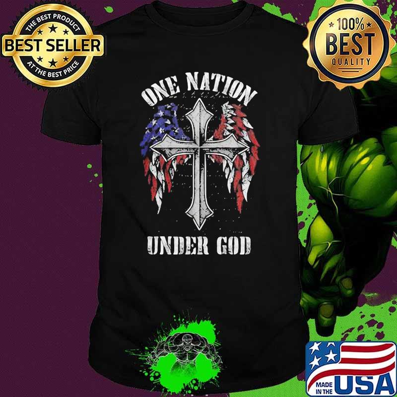 One Nation Under God Jesus American Flag Shirt