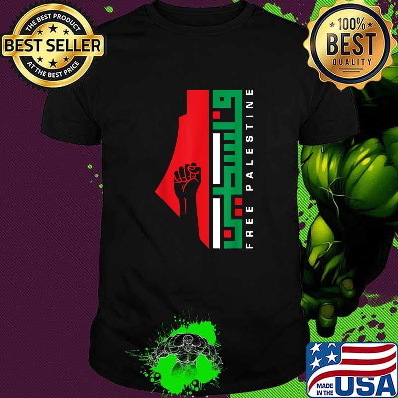 Palestinian Map Keffiyeh Thobe Patterns Palestine in Arabic T-Shirt