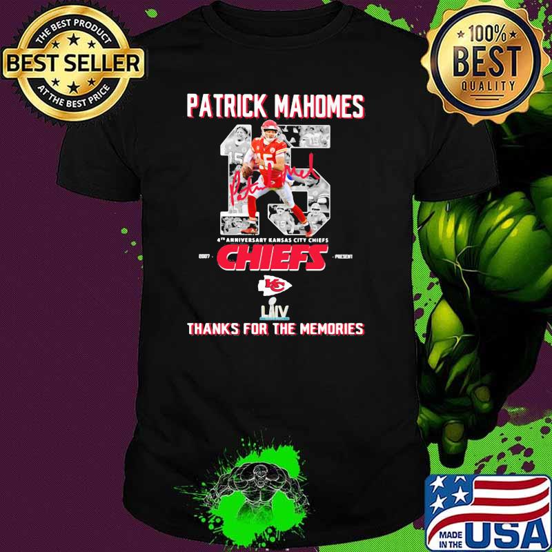 Patrick Mahomes 4th Anniversary Kansas city chiefs Thanks for the Memories shirt Patrick Mahomes 4th Anniversary Kansas city chiefs Thanks for the Memories shirt
