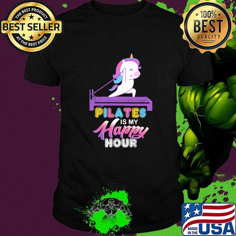 Pilates Is My Happy Hour Unicorn Shirt