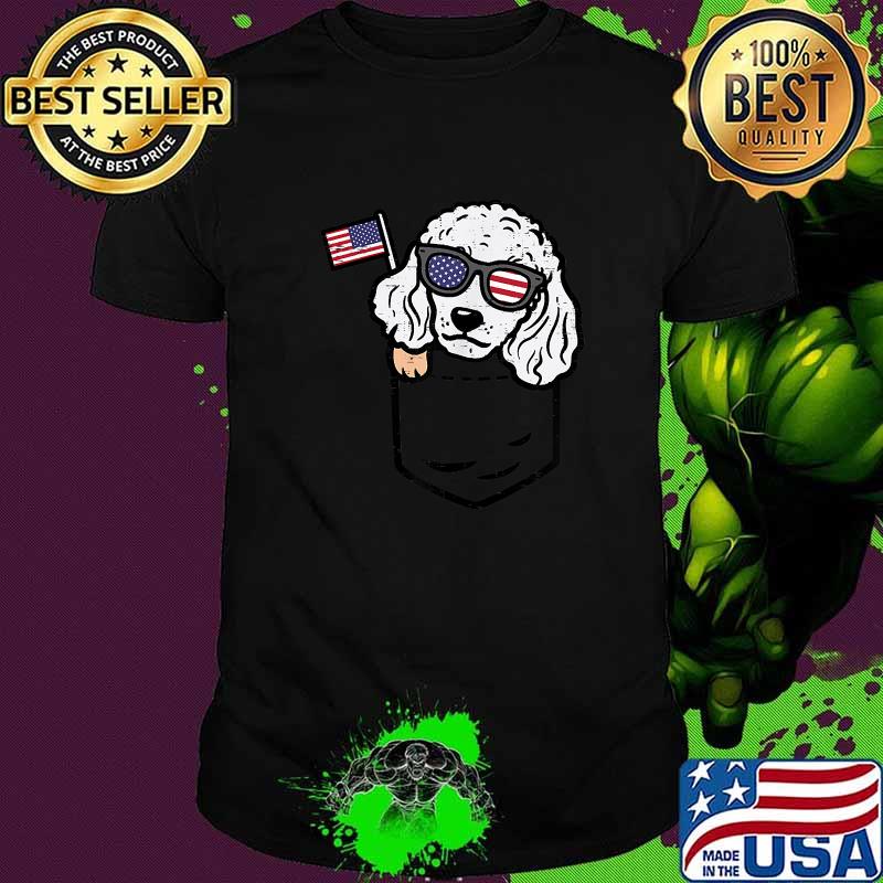 Poodle Pocket Cute American USA 4th Of July Independence T-Shirt