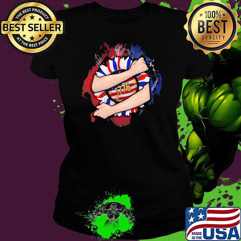 Proud American Independence Day 1776 Sunflower Ladies tee Proud American Independence Day 1776 Sunflower Ladies tee