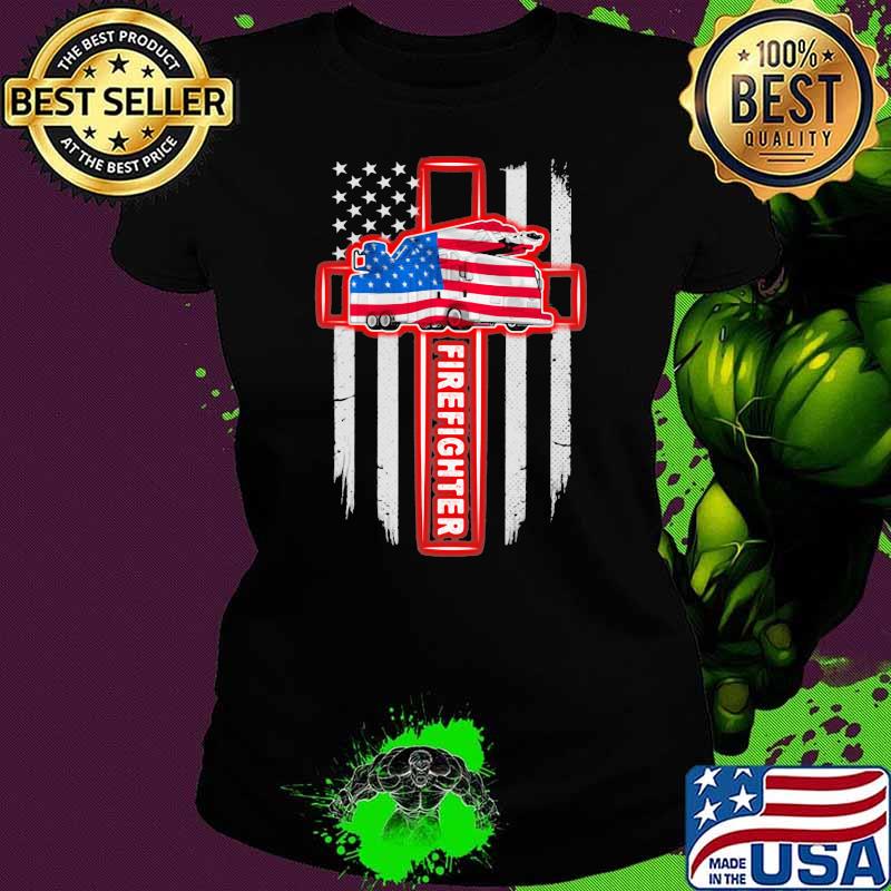 Proud Love Firefighter American Flag Shirt Ladies tee Proud Love Firefighter American Flag Shirt Ladies tee
