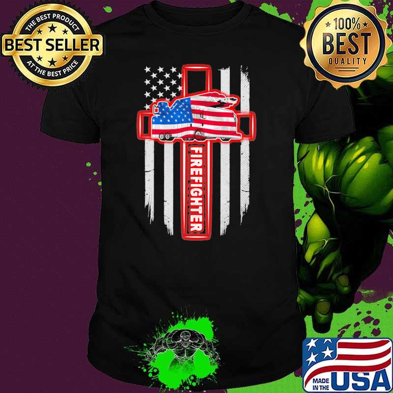 Proud Love Firefighter American Flag Shirt