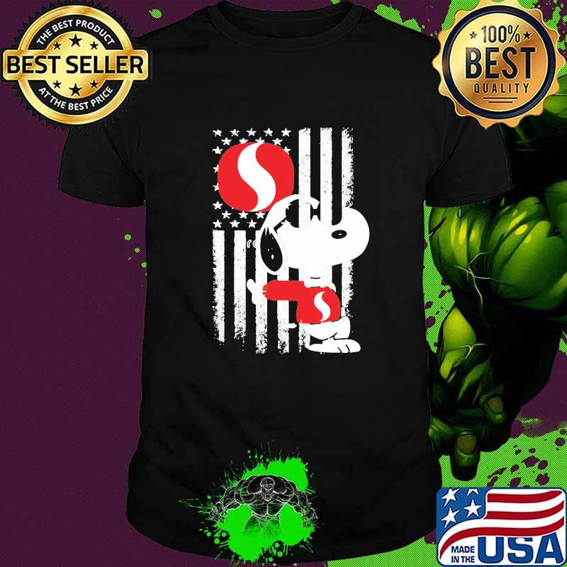 Snoopy American Flag Save logo shirt